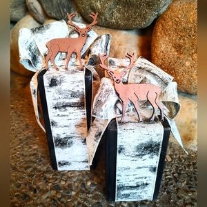 Handcrafted decorative wooden blocks/centerpieces.